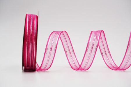 Metallic Stripes Sheer Ribbon_K1581-7-2_hot pink